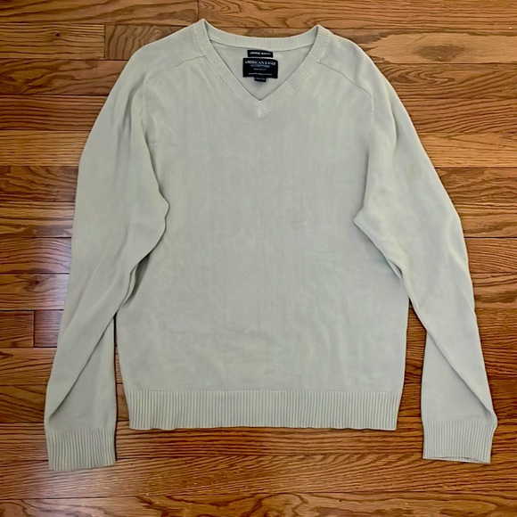 American Eagle beige cotton men’s v-neck sweater, size M - Picture 1 of 5